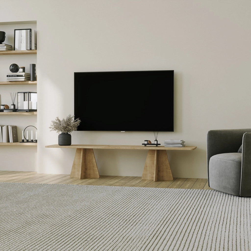 Cairano, Mobile Porta tv Peso Supportato 40 kg, 180x42x40h cm Marrone Rovere