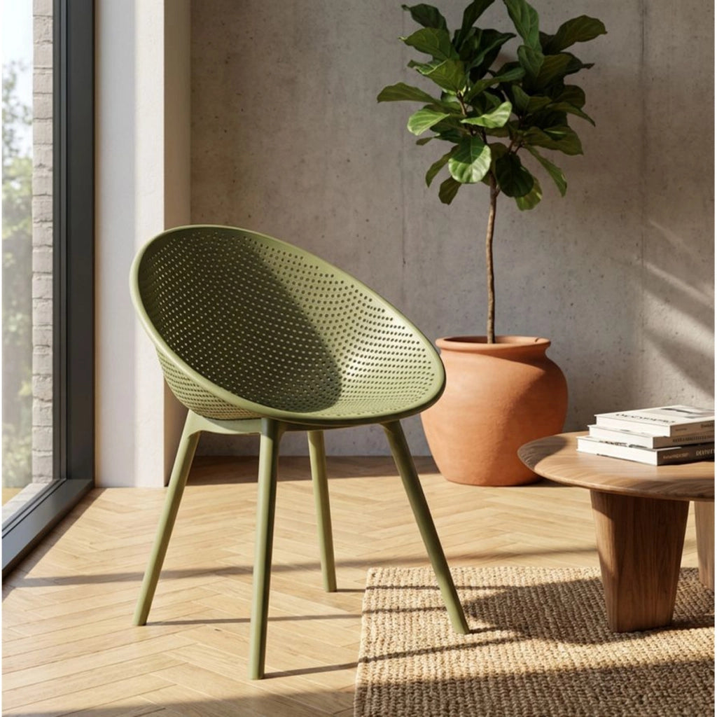 Set di 2 Sedie VKH1085, Verde, Plastica, 59x59x83 cm