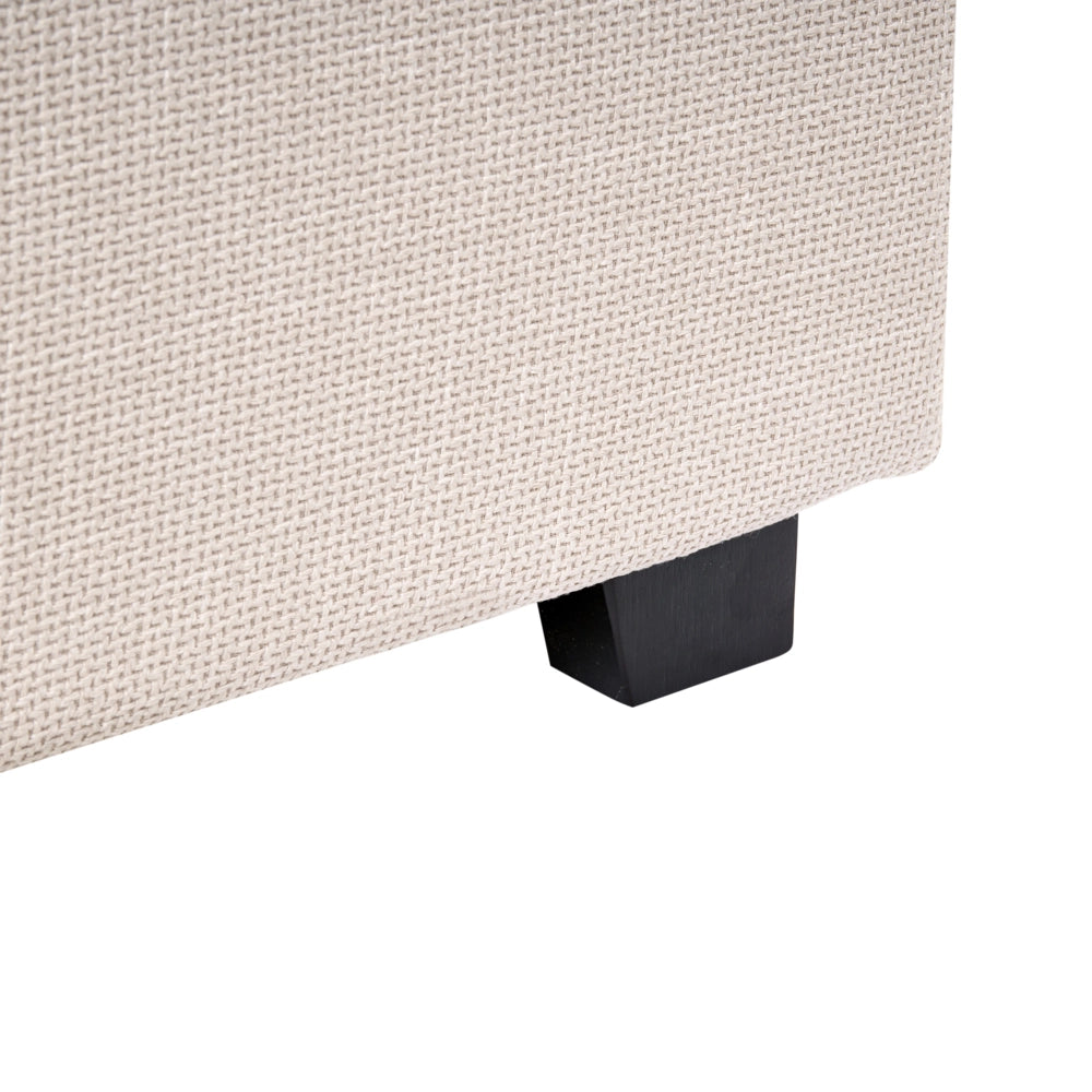 Letto ad acqua dal design minimalista e retrò in tessuto di poliestere beige chiaro 160 x 200 cm