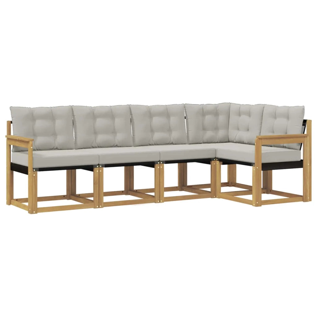 Set di divani da esterno 5 pcs Bianco e Grigio Chiaro 3389469