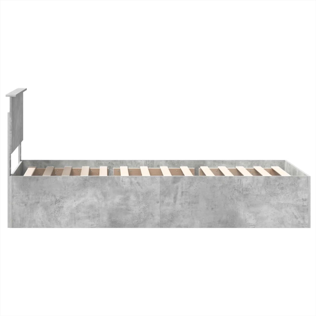 Struttura del letto con testiera-Giroletto con Testiera Grigio cemento 120 x 200 cm 683316