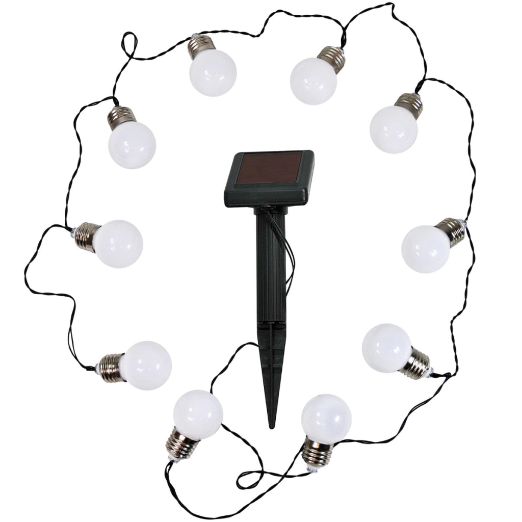 Ghirlanda solare 10 LED sfere bianche Polux 3,8m IP44