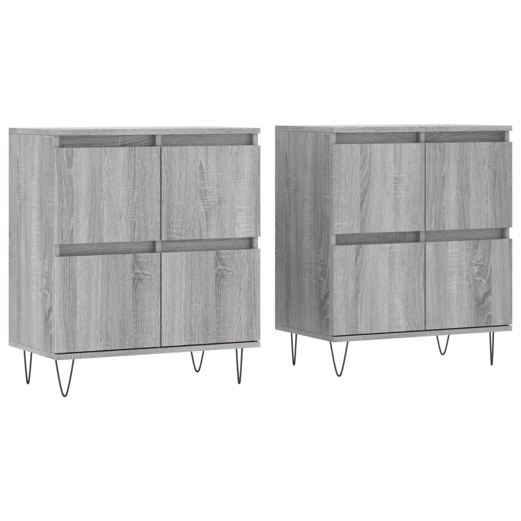 Credenze 2 pz Grigio Sonoma in Legno Multistrato 3190179