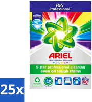 25 x Detersivo Professionale - Polvere Lavatrice - Sapone Lavatrice Colorato - 90 Pezzi - Sapone Lavatrice Colorato - Rimozione Macchie - Cura dei Colori - Detersivo - Sapone Lavatrice