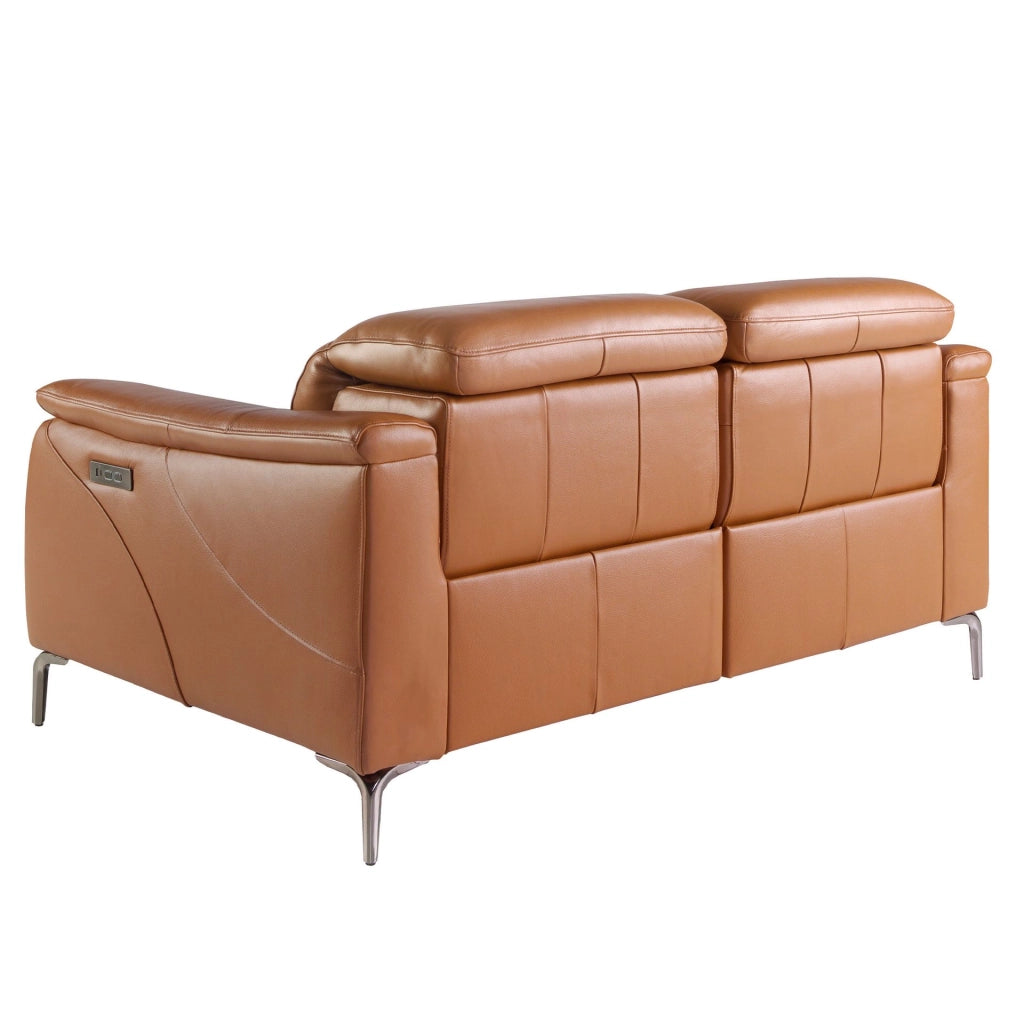 Divano relax a 2 posti in pelle marrone