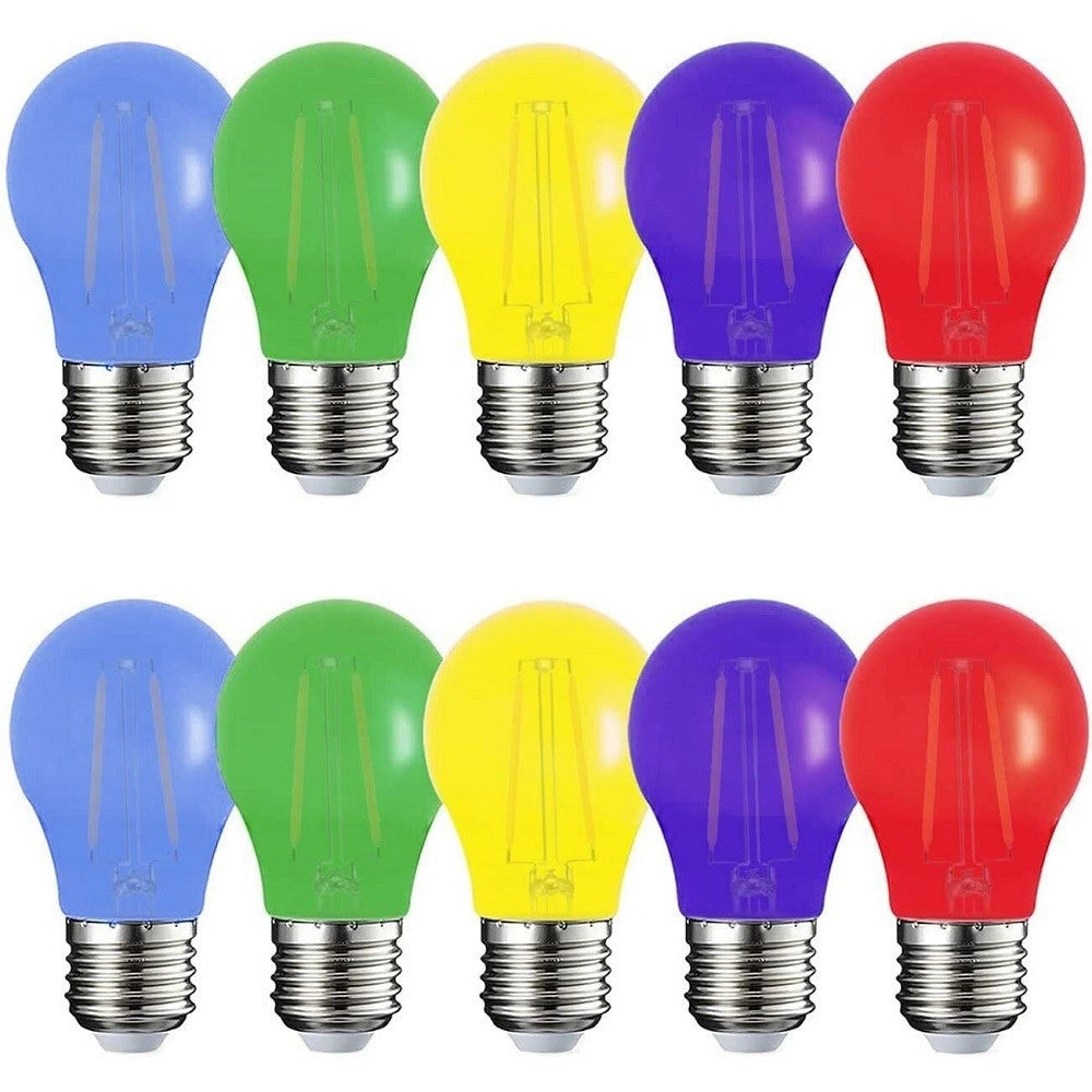 Trade Shop - Kit 10 Pezzi Lampadina Led Abs Acrilico 220 Lm Luce Calda Colorata Filamento E27 -