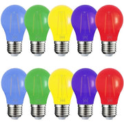 Trade Shop - Kit 10 Pezzi Lampadina Led Abs Acrilico 220 Lm Luce Calda Colorata Filamento E27 -