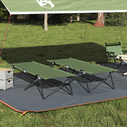 Lettini da Sole con Borse 2 pezzi Verde Militare Tessuto Oxford 600D
