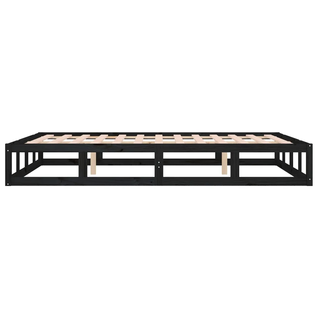 Giroletto Nero 180x200 cm Super King in Legno Massello