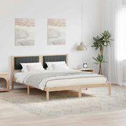 Letto con Testiera Rivestita Grigio scuro 160 x 200 cm