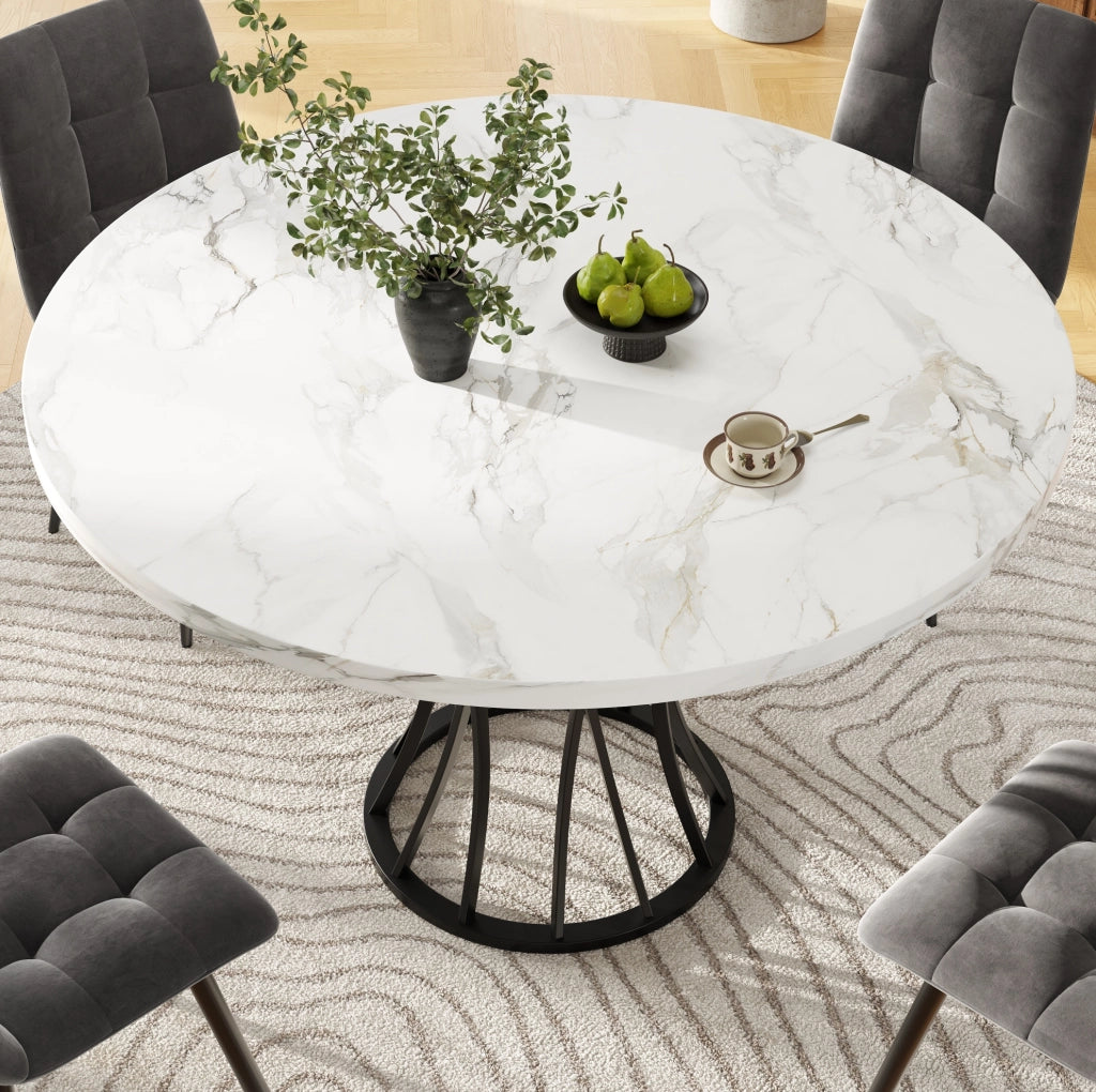 Tavolo da pranzo 80x80x76 cm in MDF e metallo; nero