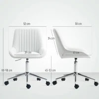 Mobiletto da ufficio su ruote in legno con 5 cassetti, maniglie incassate, 50 x 40 x 74,5 cm, bianco