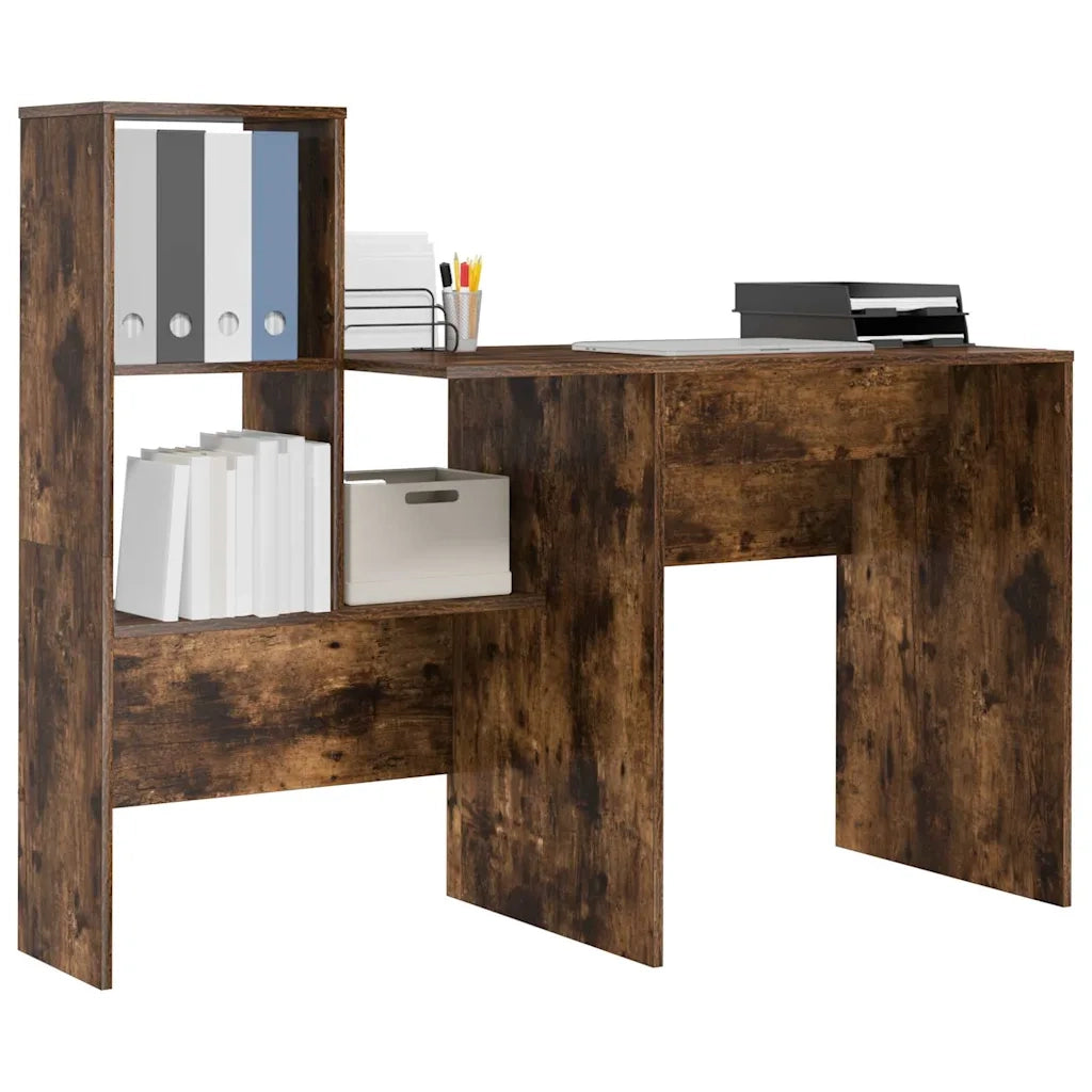 vidaXL Scrivania Rovere fumo 131.5 x 50 x 106.5 cm Legno multistrato