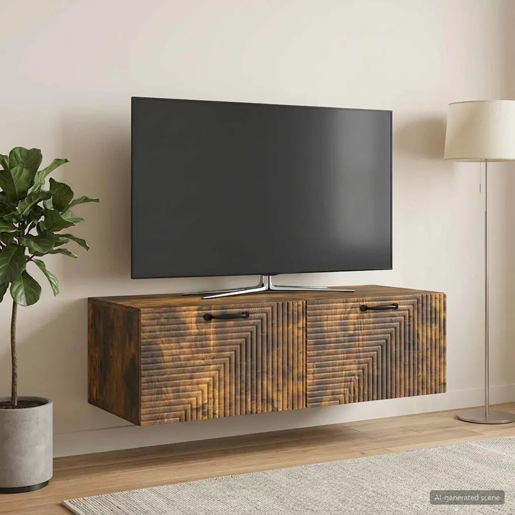 Mobile Porta TV da Muro Rovere Fumo 98 x 41 x 30 cm 898700