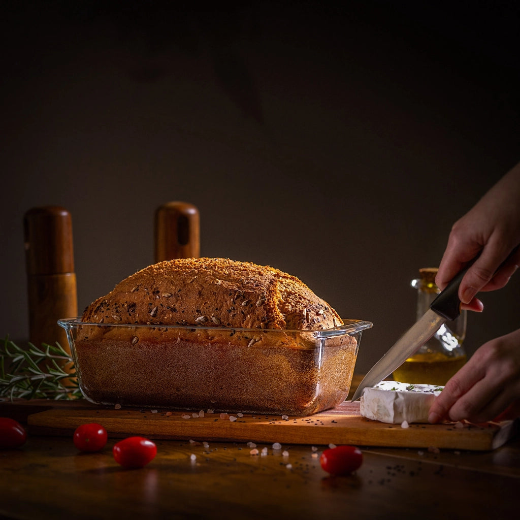 Teglia da forno in vetro KADAX da 28,5 cm, resistente al forno.