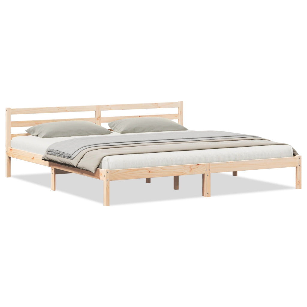 Struttura Letto  con Testiera 200x210 cm in Legno Massello di Pino