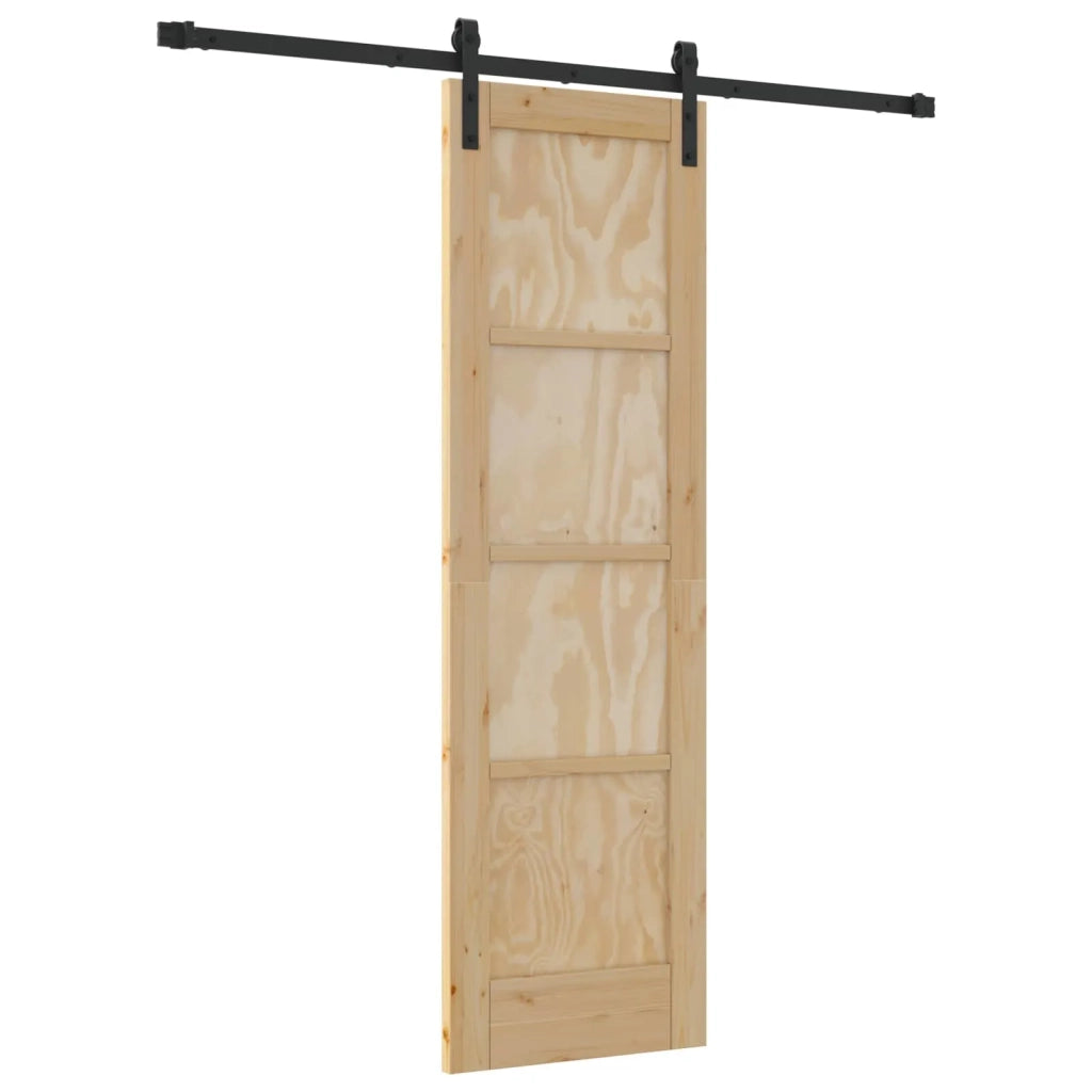Porta scorrevole Naturale e Nero 61 x 198,5 cm