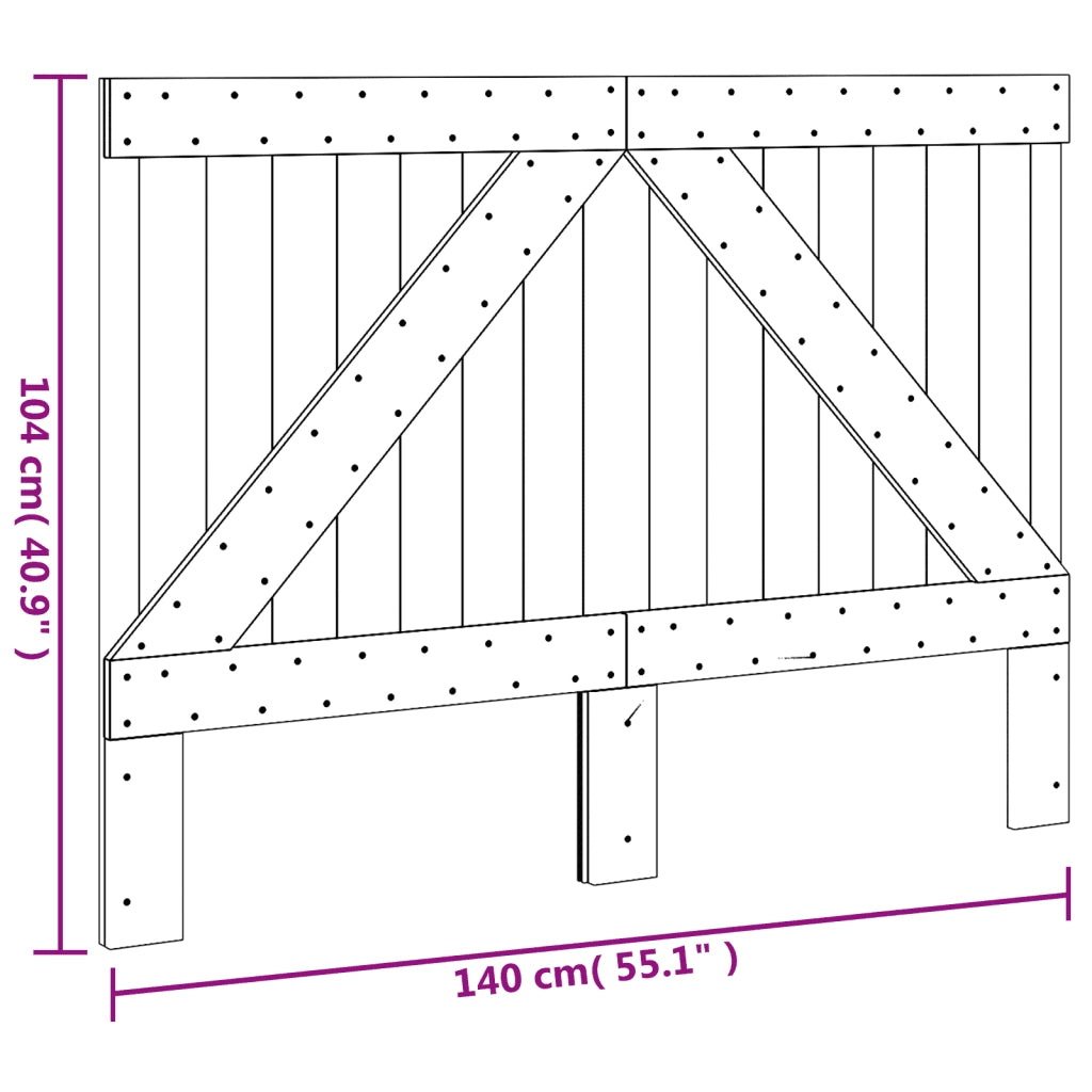 Testiera | Testata 140x104 cm in Legno Massello di Pino