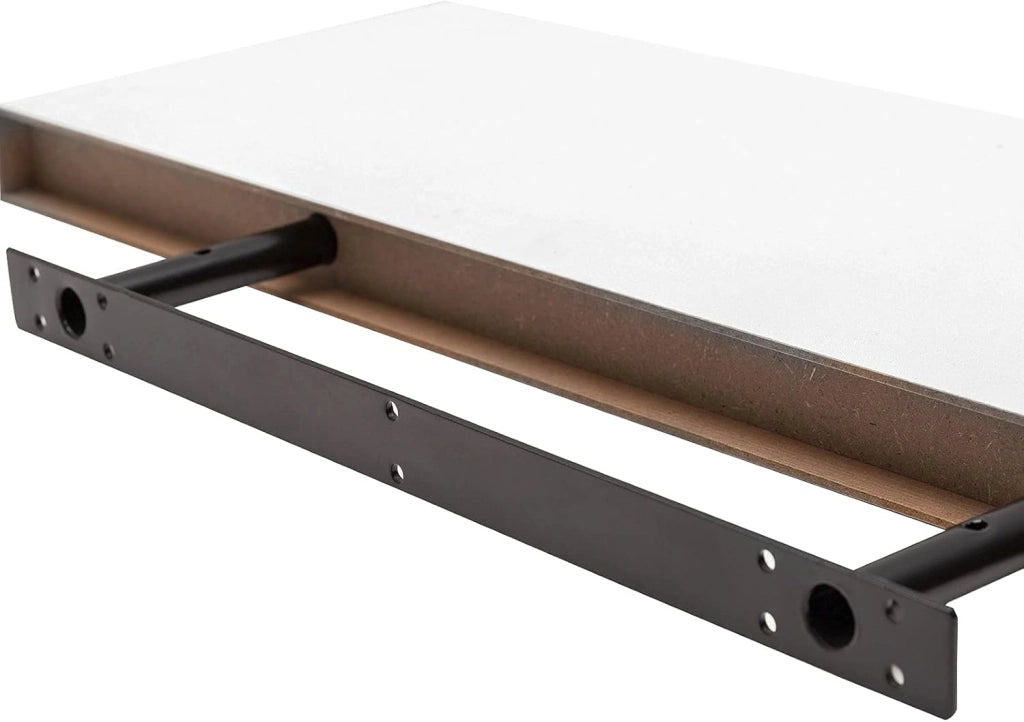 Mensola da Parete, Mensola da Muro, Mensola in Legno MDF, Bianca, Set di 3, 40/40/80x22.9x3.8cm, per Cucina, Bagno, Soggiorno, ECC RG9372ws-2+RG9318ws