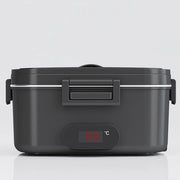 Lunchbox elettrica con display di temperatura 80W, capacità 1.8l, alimentazione 12V/24V/230V, contenitore termico per auto, camion e ufficio (nero)