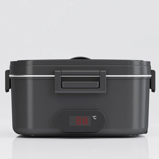 Lunchbox elettrica con display di temperatura 80W, capacità 1.8l, alimentazione 12V/24V/230V, contenitore termico per auto, camion e ufficio (nero)
