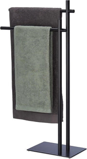 Asciugamano da appendere con 2 braccia - 875 x 51 x 20 cm - nero - per la stanza da bagno
