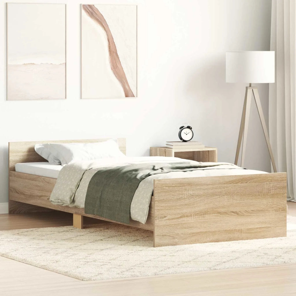 Struttura letto con testata Rovere Sonoma 80 x 200 cm