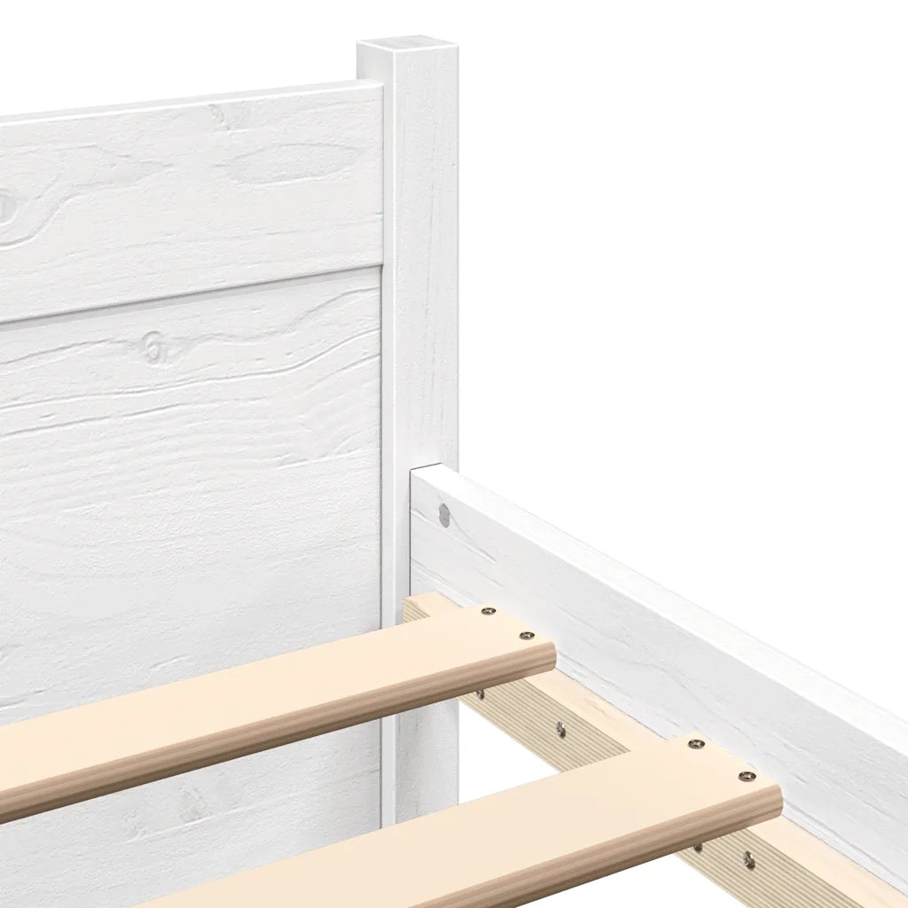 Giroletto-Struttura Letto Bianco in Legno Massello 160x200 cm 580636