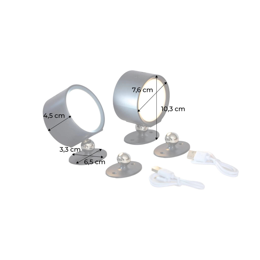 Set 2 lampade ricaricabili per pergola, antracite