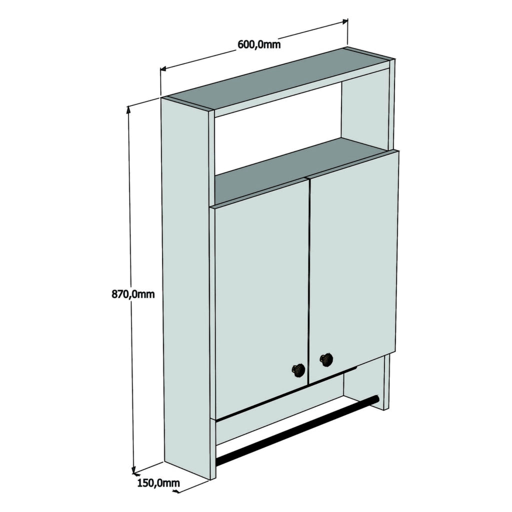 Tanagro, Mobile Pensile 2 Ripiani, 60x87h cm Bianco