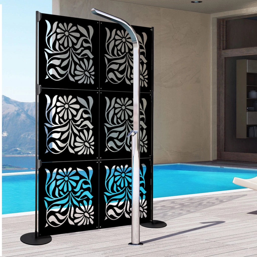 PLANTS - Pannello in PVC traforato - Parasole Misura: 48x48 cm, Colore: nero