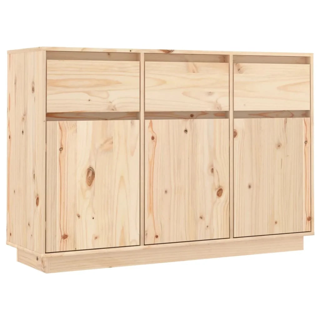 Buffet credenza cassettiera armadio mobile contenitore organizer per cucina soggiorno salotto 110 x 34 x 75 cm legno massello di pino marrone 02_0029515