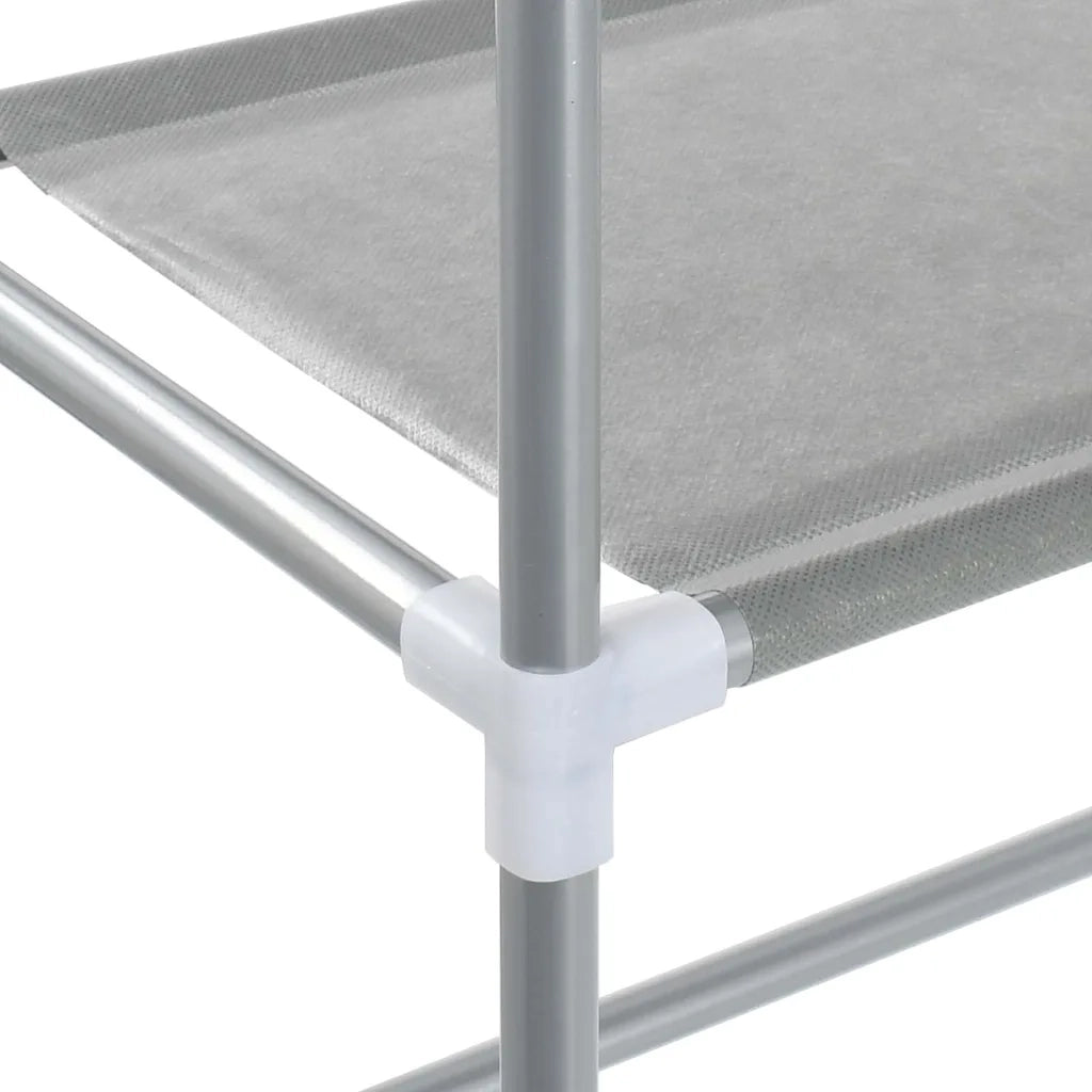 Rastrelliera per Lavatrice a 2 Livelli Grigia 69x28x143cm Ferro 343132