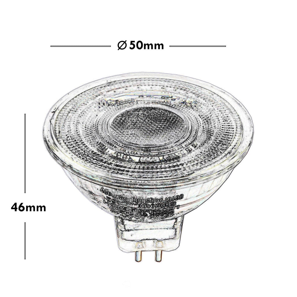 Lampadina SPOT LED MR16 3.8W attacco GU5.3 faretto lampada 12V AC/DC angolo luce 36 gradi luce 3000K