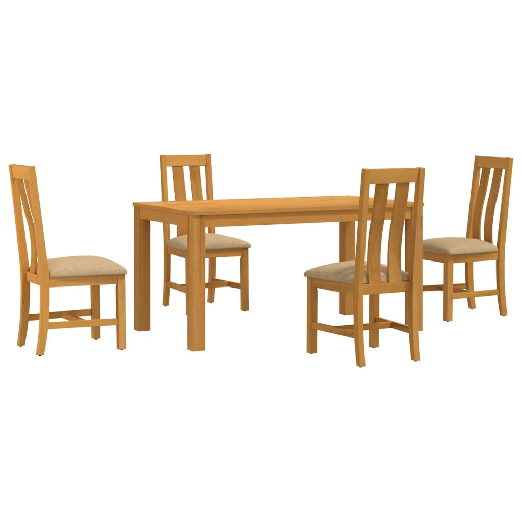Set da pranzo 5 pz Beige Legno di Quercia Massello 3430354