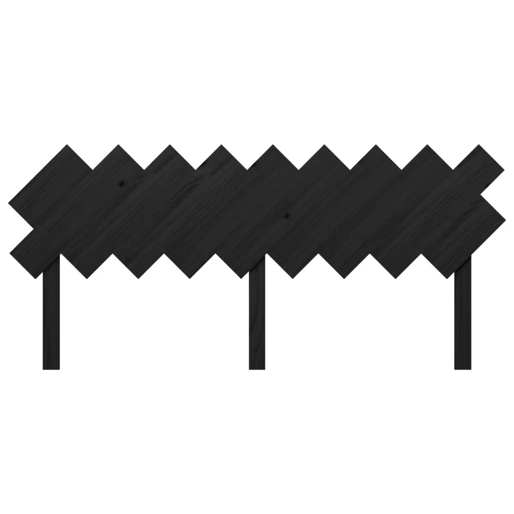 Testiera per Letto Nera 178x3x80,5 cm in Legno Massello di Pino