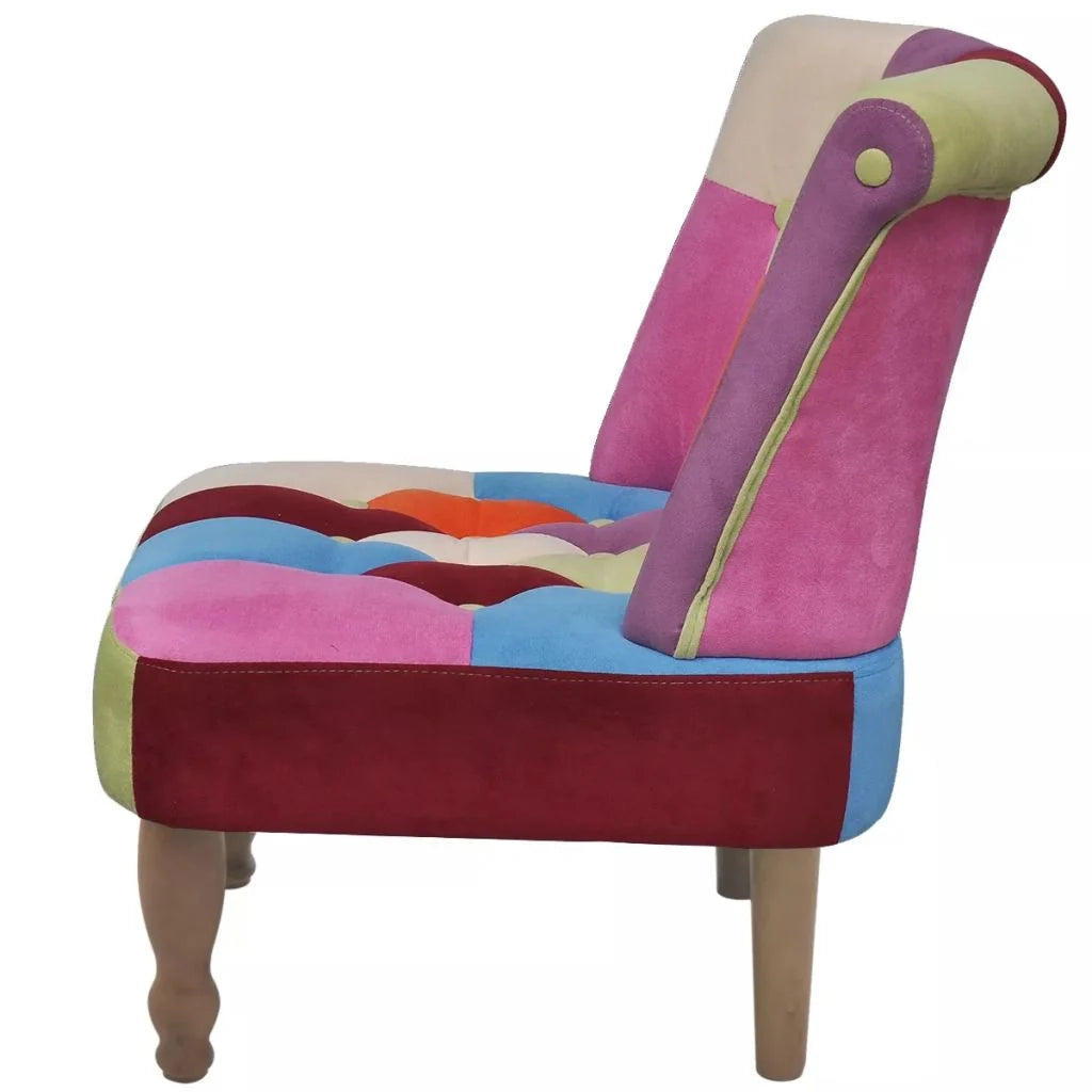 Poltroncina poltrona lounge design club divano da salotto in stile francese con tessuto patchwork 1102035/3
