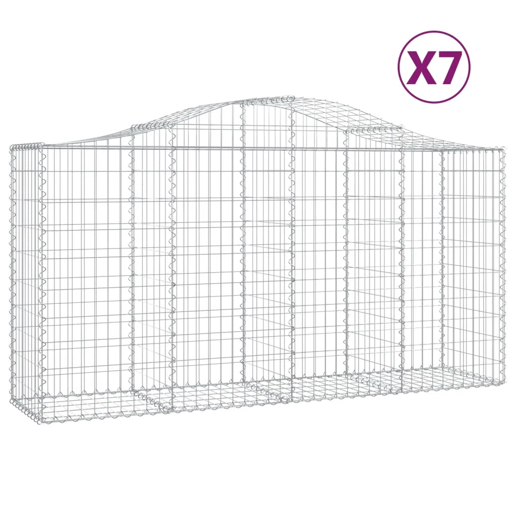 Cesti Gabbioni ad Arco 7 pz 200x50x100/120 cm Ferro Zincato 3145645