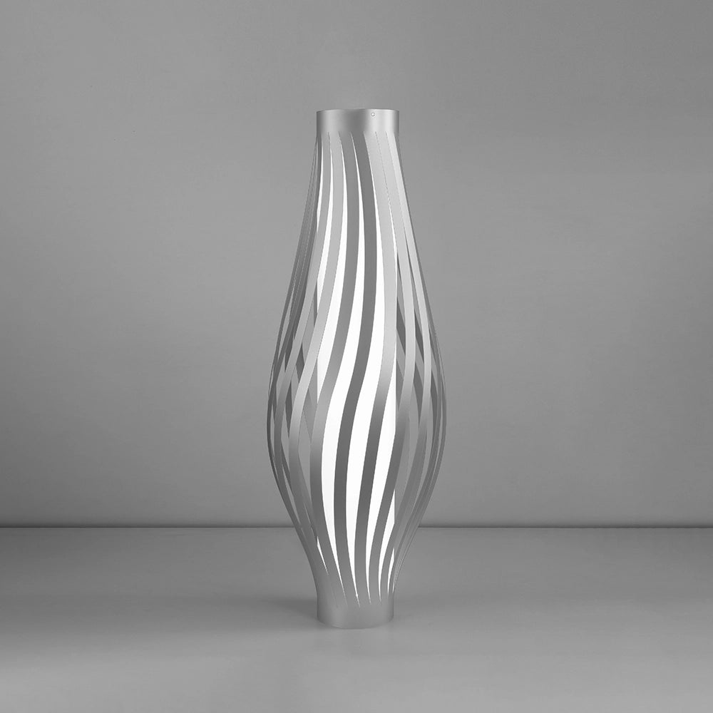 Lampada Da Terra Totem Dama Helios 1 Luce In Polilux Silver Made In Italy