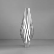 Lampada Da Terra Totem Dama Helios 1 Luce In Polilux Silver Made In Italy