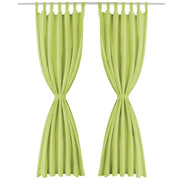 2 Pz Tende in Micro Raso con Passanti 140x225 cm Verdi 132223