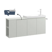 Mobile lavabo "Ferla 110" - 110 x 22 x 45 cm - Cashmere opaco