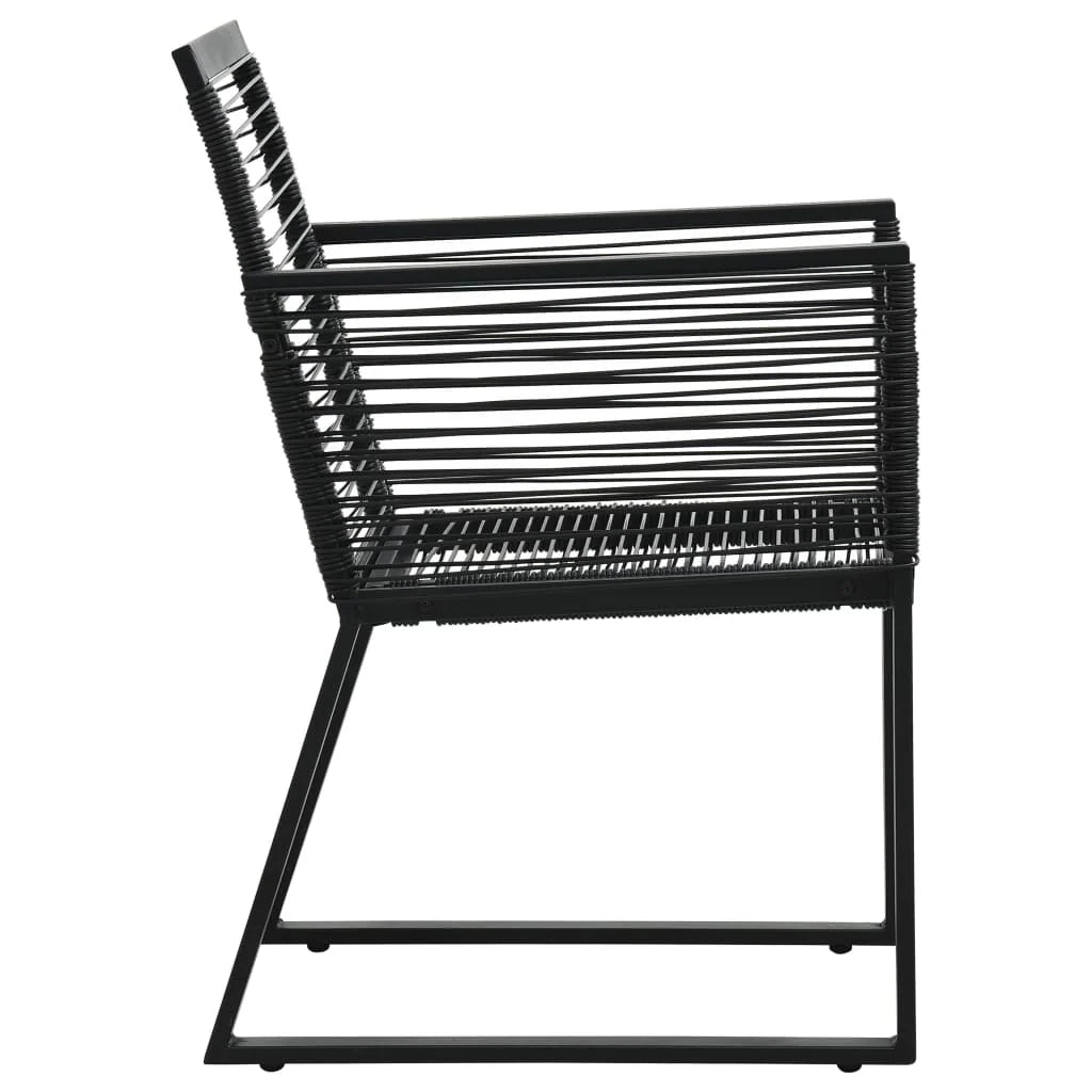 Set da pranzo da esterno da 5 pezzi mobili in rattan nero e PVC 02_0014228