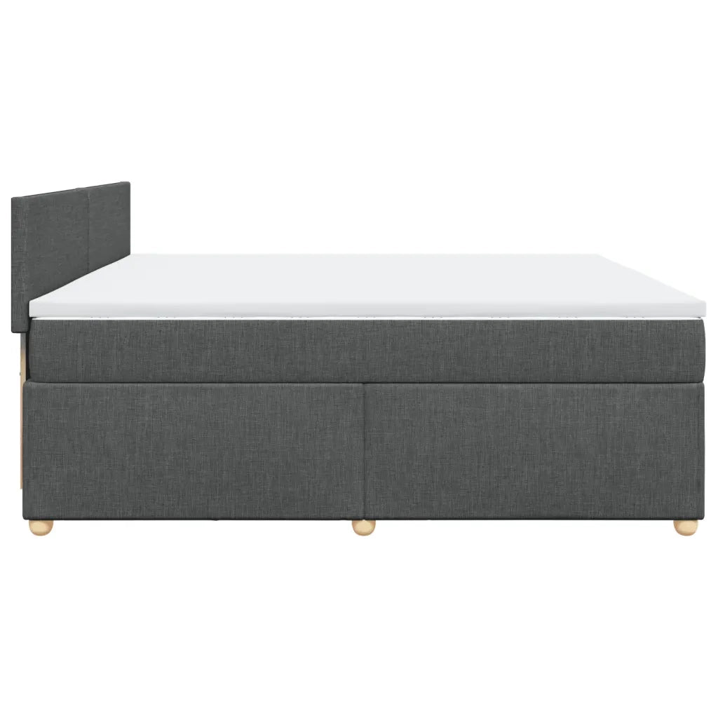 vidaXL Giroletto a Molle con Materasso Grigio Scuro 200x200 cm Tessuto