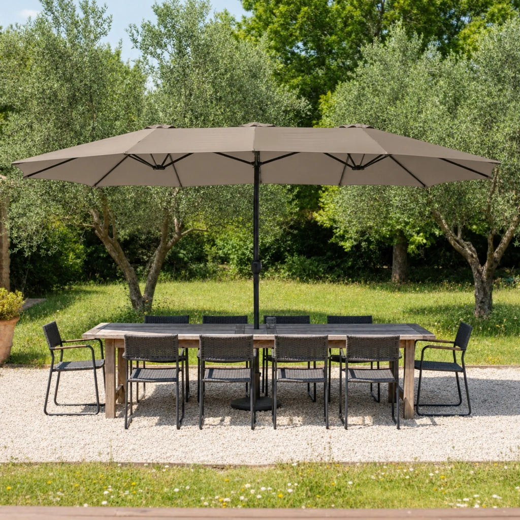 Ombrello doppio 2,7x4,6m LINAI taupe