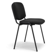 Sedia da Ufficio, Sala d’attesa e Studio Professionale MADE IN ITALY Kenya, struttura robusta in metallo seduta e schienale imbottito, colore Nero