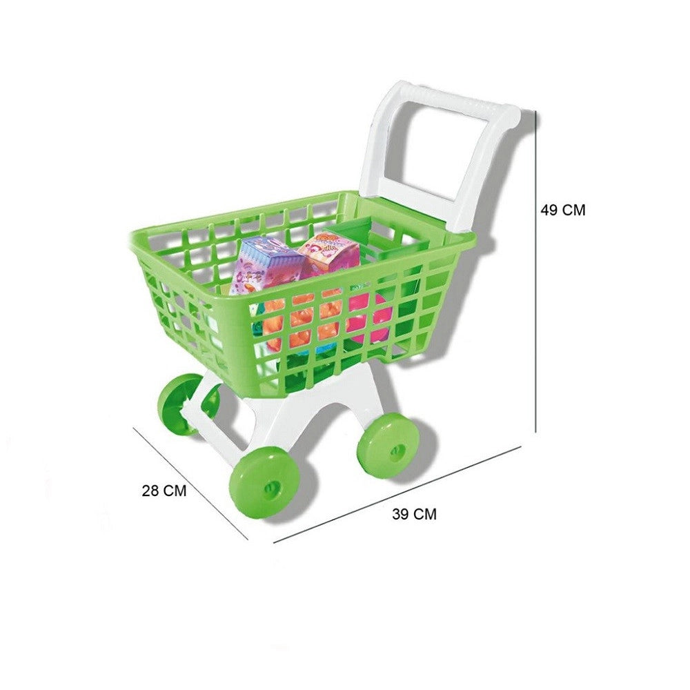 Trade Shop - Carrello Spesa Giocattolo Per Bambini Gioco Supermarket Con Set Accessori -