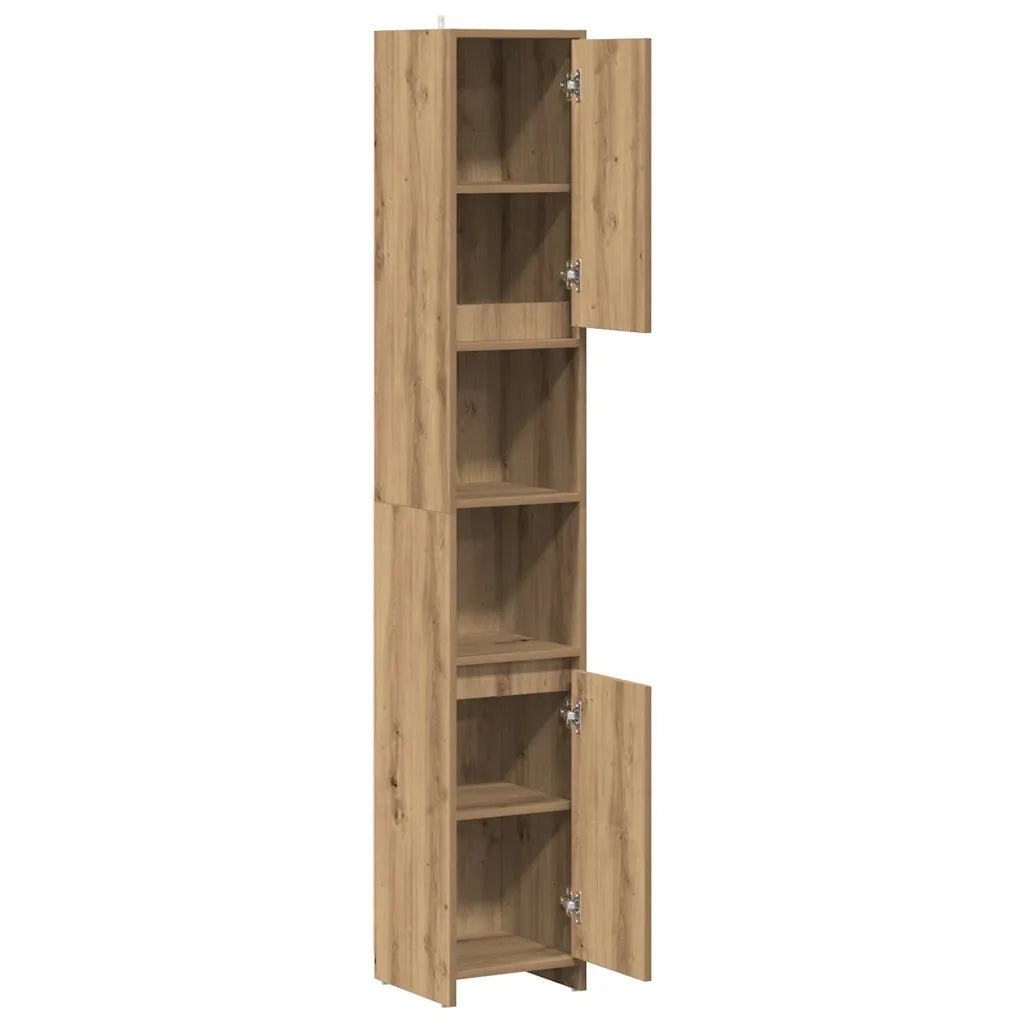 Mobile da Bagno Rovere Artigianale 30x30x183,5 cm in Truciolato