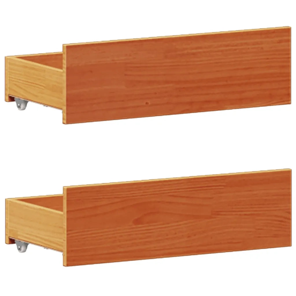 vidaXL Letto Libreria senza Materasso Marrone Cera 135x190 cm in Pino