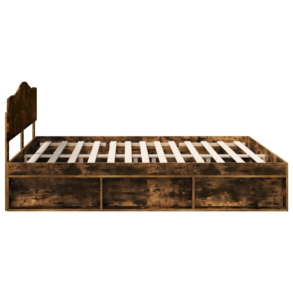 Struttura del letto Rovere fumé 180 x 200 cm Pino massello 3412866